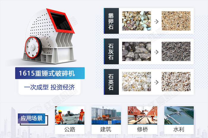 1615重锤式破碎机的应用范围 1615重锤式破碎机的应用范围